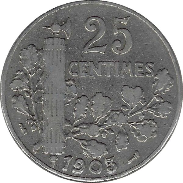 FRANCE 25 CENTIMES PATEY 1905 TB+
