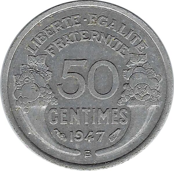 FRANCE 50 CENTIMES MORLON ALU 1947 B TTB