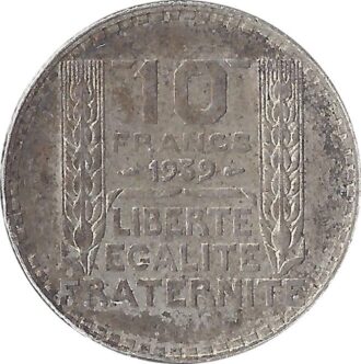 FRANCE 10 FRANCS TURIN 1939 TTB