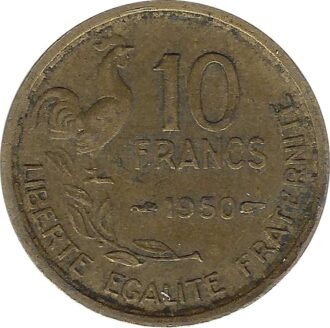 FRANCE 10 FRANCS GUIRAUD 1950 TB+