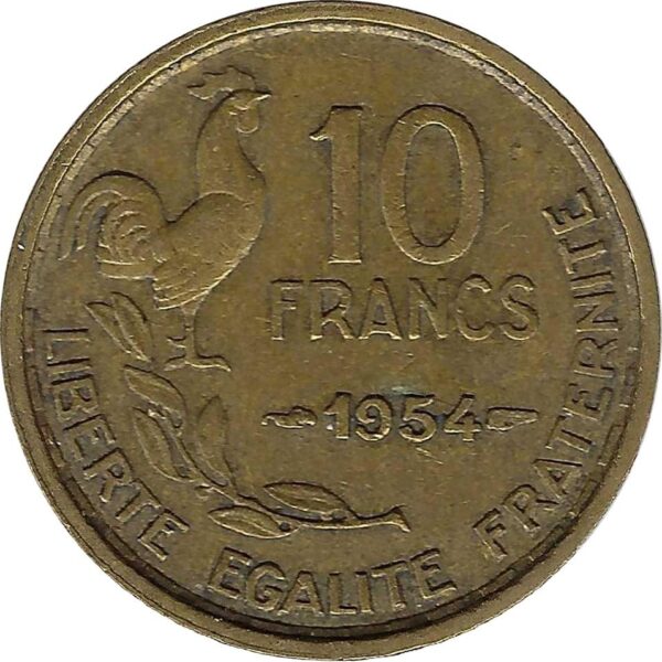 FRANCE 10 FRANCS GUIRAUD 1954 PEU TTB