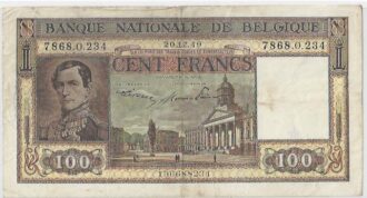 Belgique 100 FRANCS 20/12/1949 TB+
