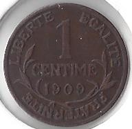 FRANCE 1 CENTIME DUPUIS 1909 TTB