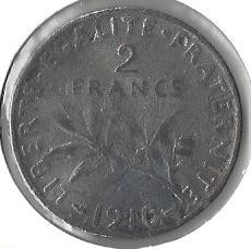 2 FRANCS ROTY 1910 TB Fausse