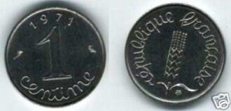 FRANCE 1 CENTIME INOX 1971 SUP