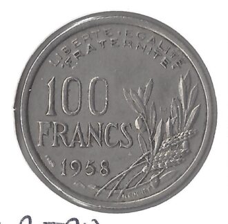 100 FRANCS COCHET 1958 B TTB