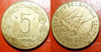 B.E.A.C ( central african states ) 5 FRANCS 1983 SUP