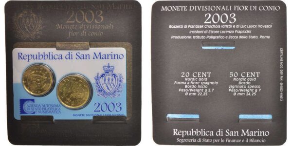 SAINT MARIN 2003 MINIKIT (2 monnaies) BU