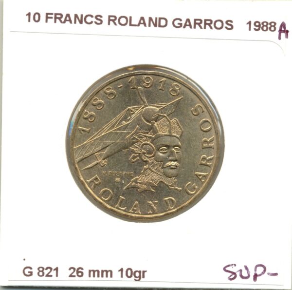 10 FRANCS R.GARROS 1988 A TTB+