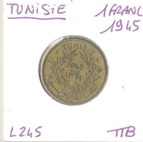 TUNISIE 1 FRANC 1945 TTB
