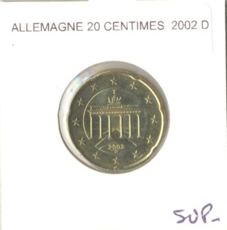 Allemagne 2002 D 20 CENTIMES SUP-
