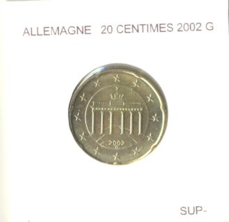 Allemagne 2002 G 20 CENTIMES SUP-