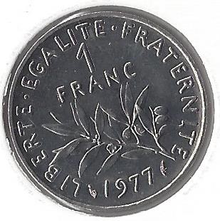 1 FRANC ROTY 1977