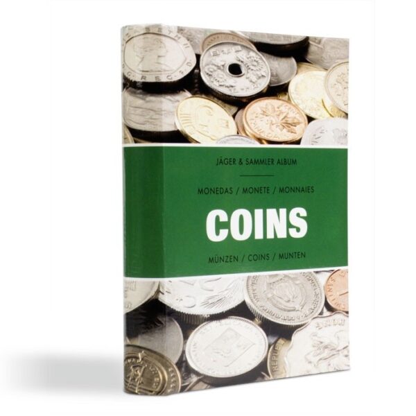 Album de poche Monnaies (COINS) avec 8 feuilles pour insérer 6 monnaies par feuille jusqu’à Ø 33 mm