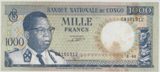 CONGO ( BANQUE NATIONALE DU ) W 8 a 1000 FRANCS 01/08/1964 TTB