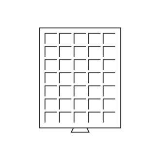 Médaillier 35 compartiments carrés jusqu'à Ø 35 mm, gris