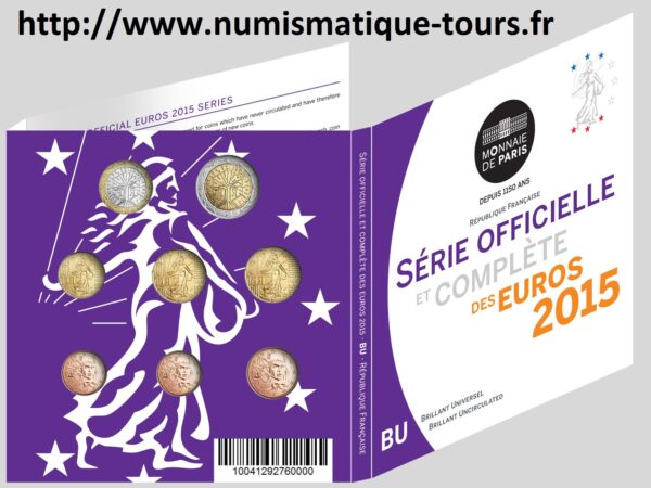 BU France 2015 Série officielle et complète des 8 Monnaies euros - 25 000 exemplaires