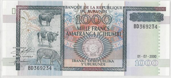 BURUNDI 1000 FRANCS 01/07/2000 NEUF
