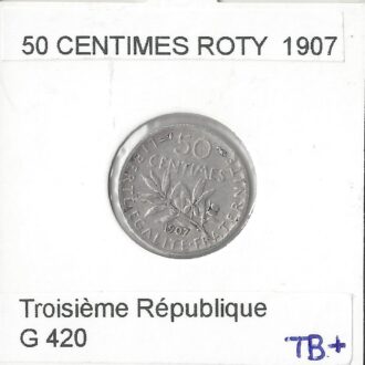 50 CENTIMES ROTY 1907 TB+