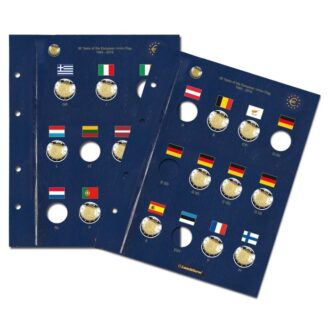Feuilles VISTA pour les 23 pièces de 2€ commémoratives « 30 ans du drapeau de l’'UE
