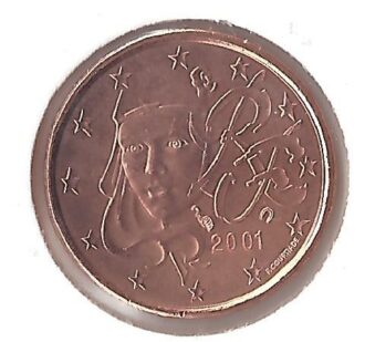 FRANCE 2001 1 CENTIME SUP