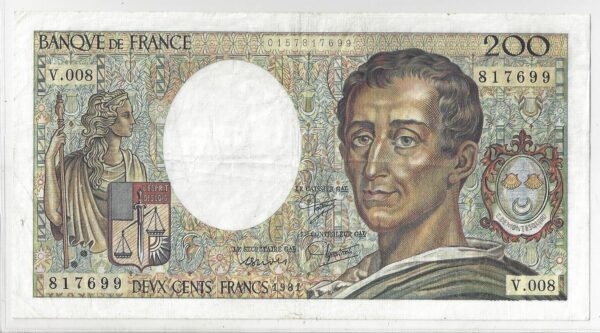 FRANCE 200 FRANCS MONTESQUIEU 1981 V.008 TTB
