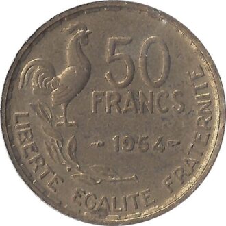 FRANCE 50 FRANCS GUIRAUD 1954 PEU TTB+
