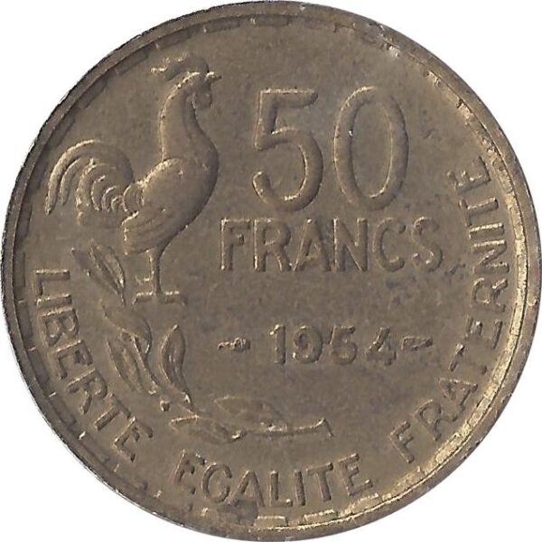 FRANCE 50 FRANCS GUIRAUD 1954 PEU TTB+