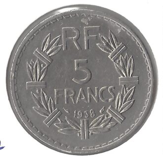 5 FRANCS LAVRILLIER 1938 SUP -
