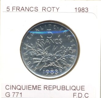 5 FRANCS ROTY 1983 FDC