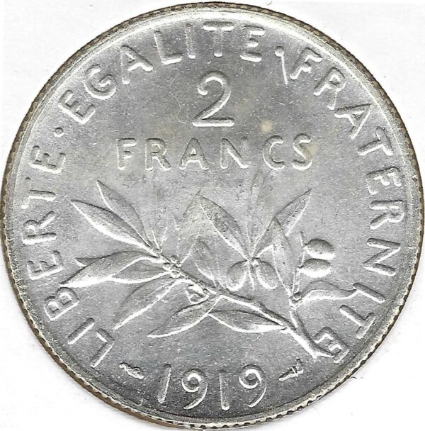 FRANCE 2 FRANCS SEMEUSE 1919 SUP/NC