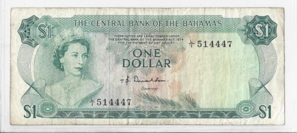 BAHAMAS 1 DOLLAR 1974 TB+