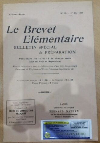 LE BREVET ELEMENTAIRE 01 AVRIL 1918