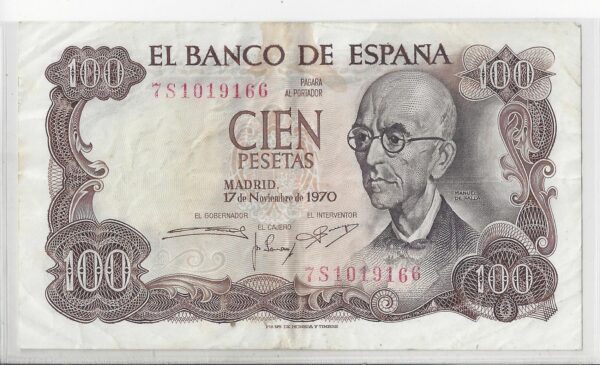 Espagne SPAIN 100 PESETAS 17 11 1970 TTB