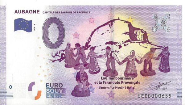 13 AUBAGNE CAPITALE DES SANTONS DE PROVENCE BILLET SOUVENIR 0 EURO 2016-4 NEUF
