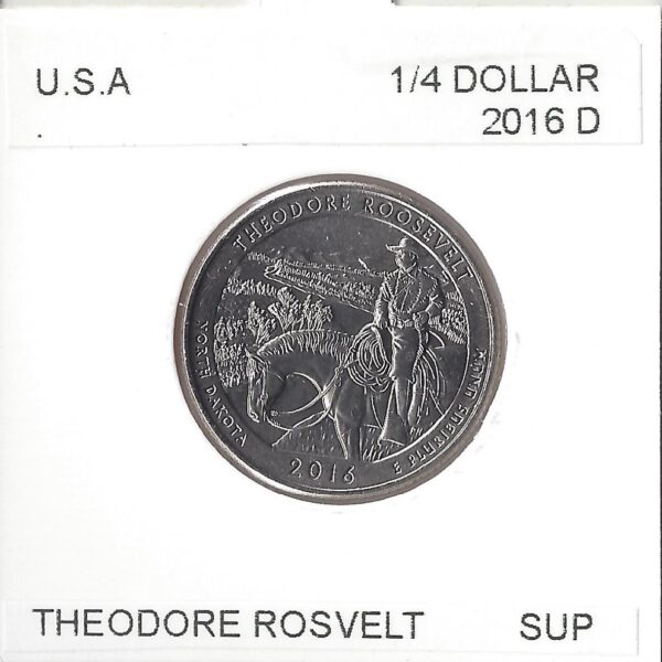 AMERIQUE (U.S.A) 1/4 DOLLAR THEODORE ROOSVELT 2016 D SUP