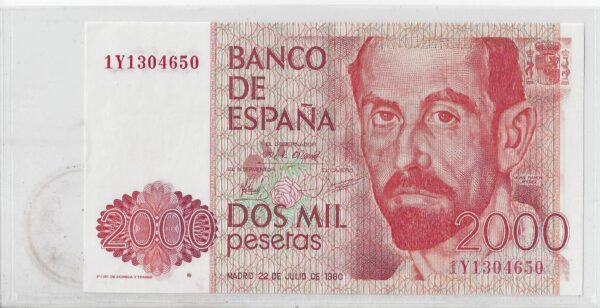 Espagne SPAIN 2000 PESETAS 22 07 1980 SPL