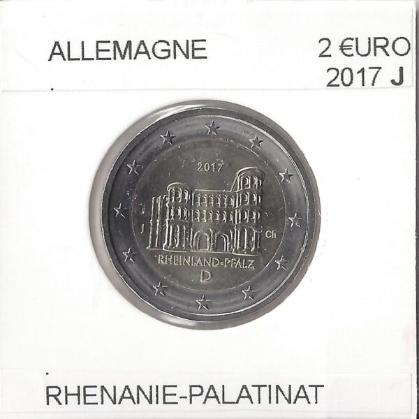 ALLEMAGNE 2017 J 2 EURO COMMEMORATIVE RHENANIE PALATINA SUP