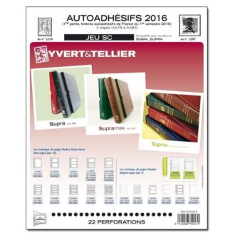 Yvert et Tellier FRANCE AUTOADHESIFS SC 2016 - 1er SEMESTRE (jeux avec pochettes)