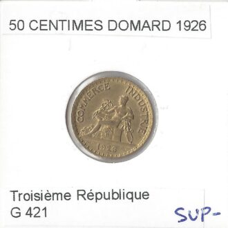 50 CENTIMES DOMARD 1926 SUP-