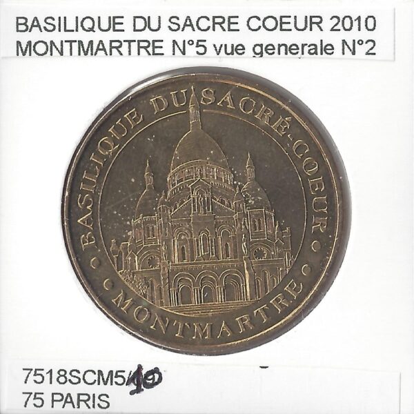 75 PARIS BASILIQUE DU SACRE COEUR MONTMARTRE Numero 5 2010 SUP