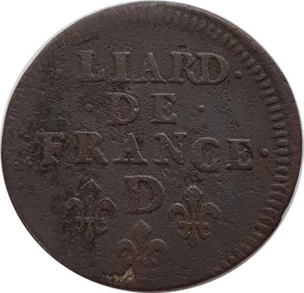 LOUIS XIV ( 1643-1715 ) LIARD DE FRANCE 1657 D (Lyon) TB