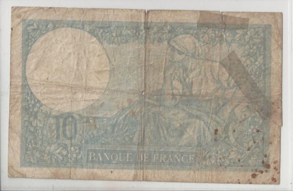 FRANCE 10 FRANCS SERIE H 68133 MINERVE 25 02 1937 B
