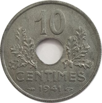 FRANCE 10 CENTIMES ZINC 1941 SUP/NC