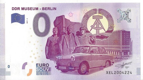 ALLEMAGNE DDR MUSEUM BERLIN Numero 4224 BILLET SOUVENIR 0 EURO TOURISTIQUE 2017-2 NEUF