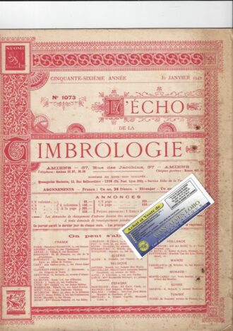 L'ECHO DE LA TIMBROLOGIE 56ème ANNEE 31 JANVIER 1942
