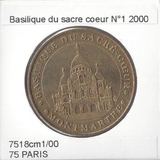 75 PARIS BASILIQUE DU SACRE COEUR Numero 1 VUE GENERALE Numero 1 2000 SUP