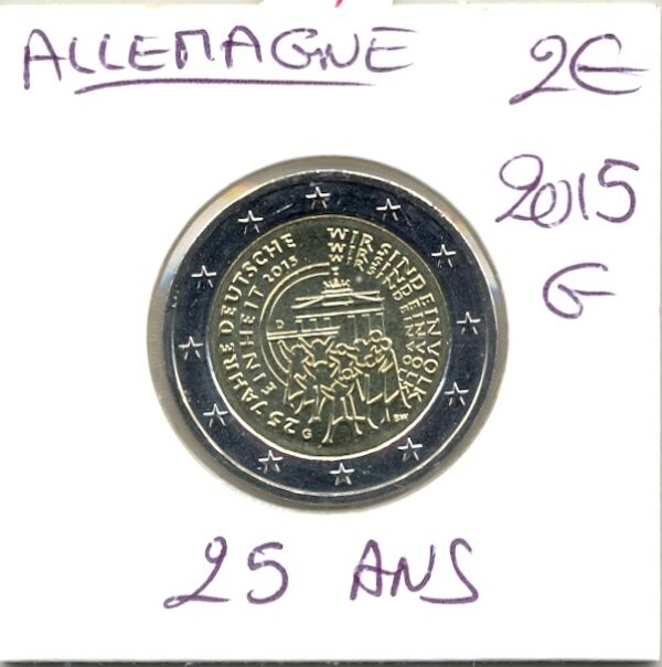 ALLEMAGNE 2015 2 EURO 5 ATELIERS REUNIFICATION 25 ANS SUP