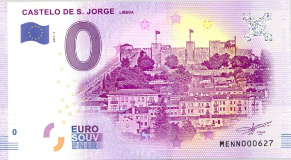 PORTUGAL CASTELO DE S JORGE LISBOA 0 EURO BILLET SOUVENIR TOURISTIQUE 2017-1 NEUF