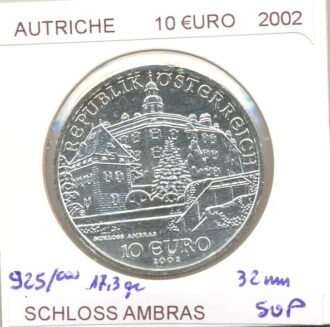 AUTRICHE 2002 10 EURO SCHLOSS AMBRAS SUP